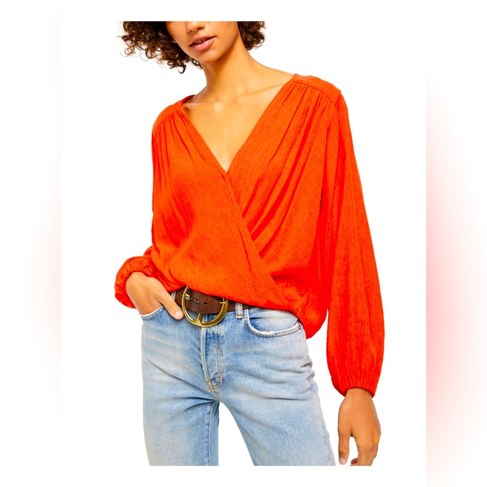 Super Cute Free People Wrap Front Blouse☀️LARGE☀️